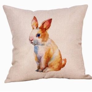 NEW EASTER/SPRING/NURSERY BUNNY RABBIT DECORATIVE PILLOW COVER 17.7" X 17.7"
